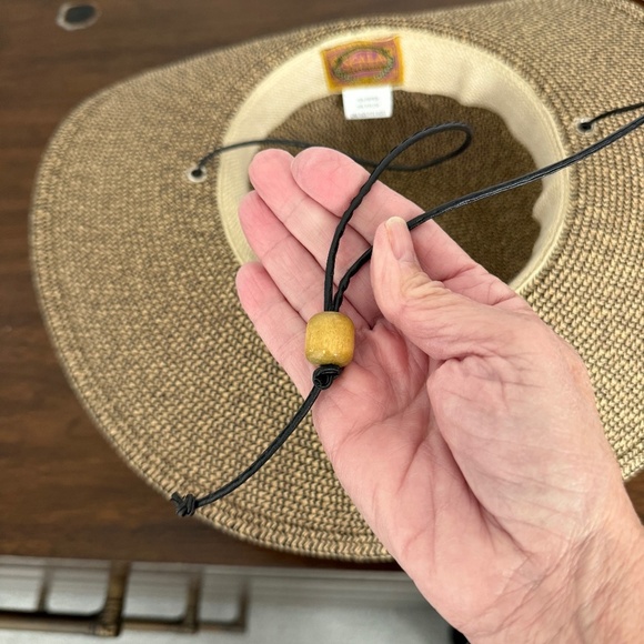 SCALA CLEO WOMENS 4” WIDE BRIM HAT CHIN CORD PAPER BRAID VEGAN LEATHER BAND - Picture 6 of 11